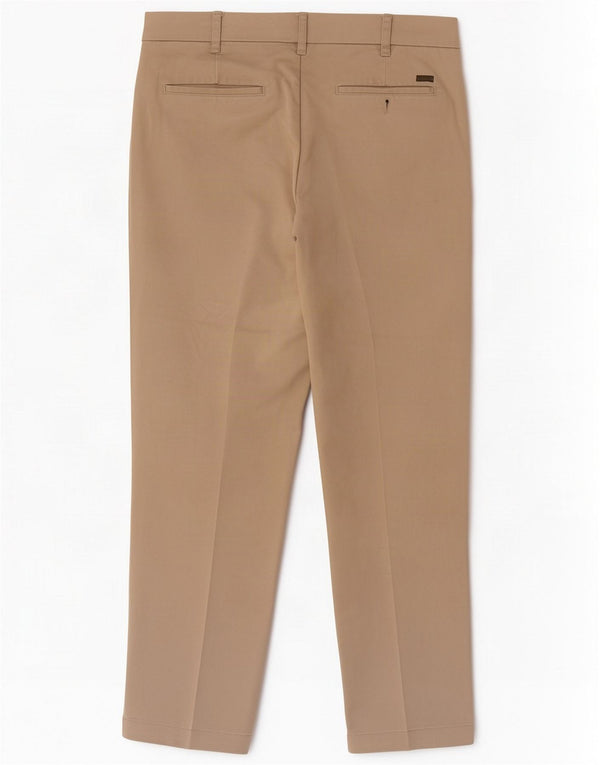 Izod Mens Straight Chino Trousers W32 L30 Beige Cotton