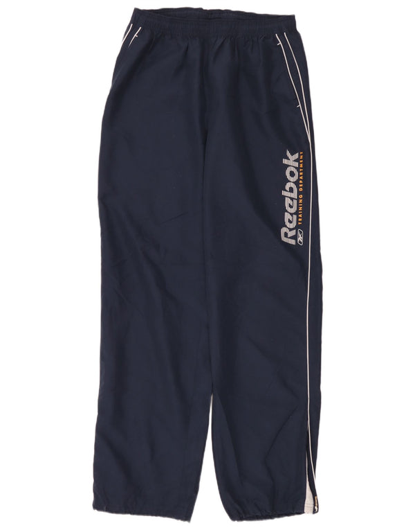 Reebok Mens Graphic Tracksuit Trousers Large Navy Blue Polyester