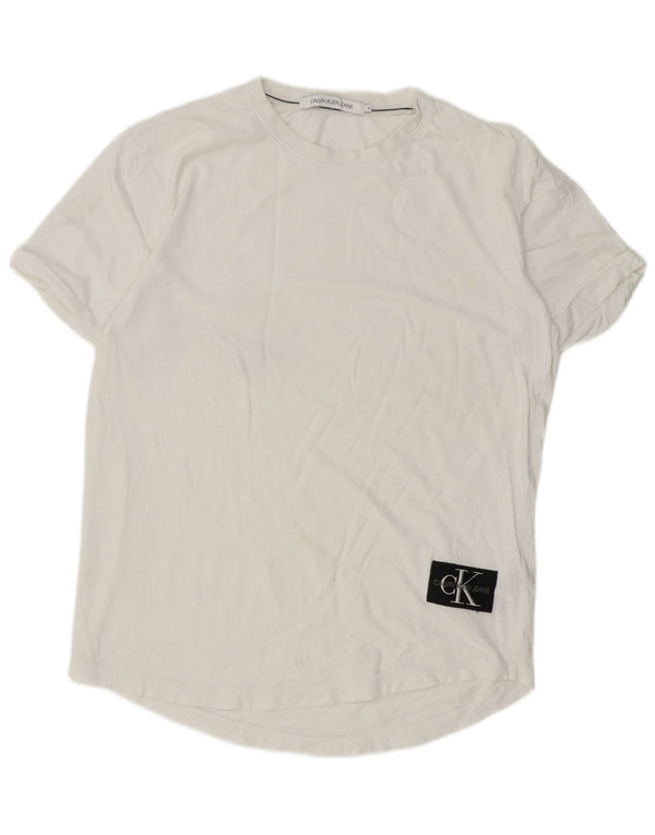 Calvin Klein Jeans Mens T-Shirt Top Medium White Cotton