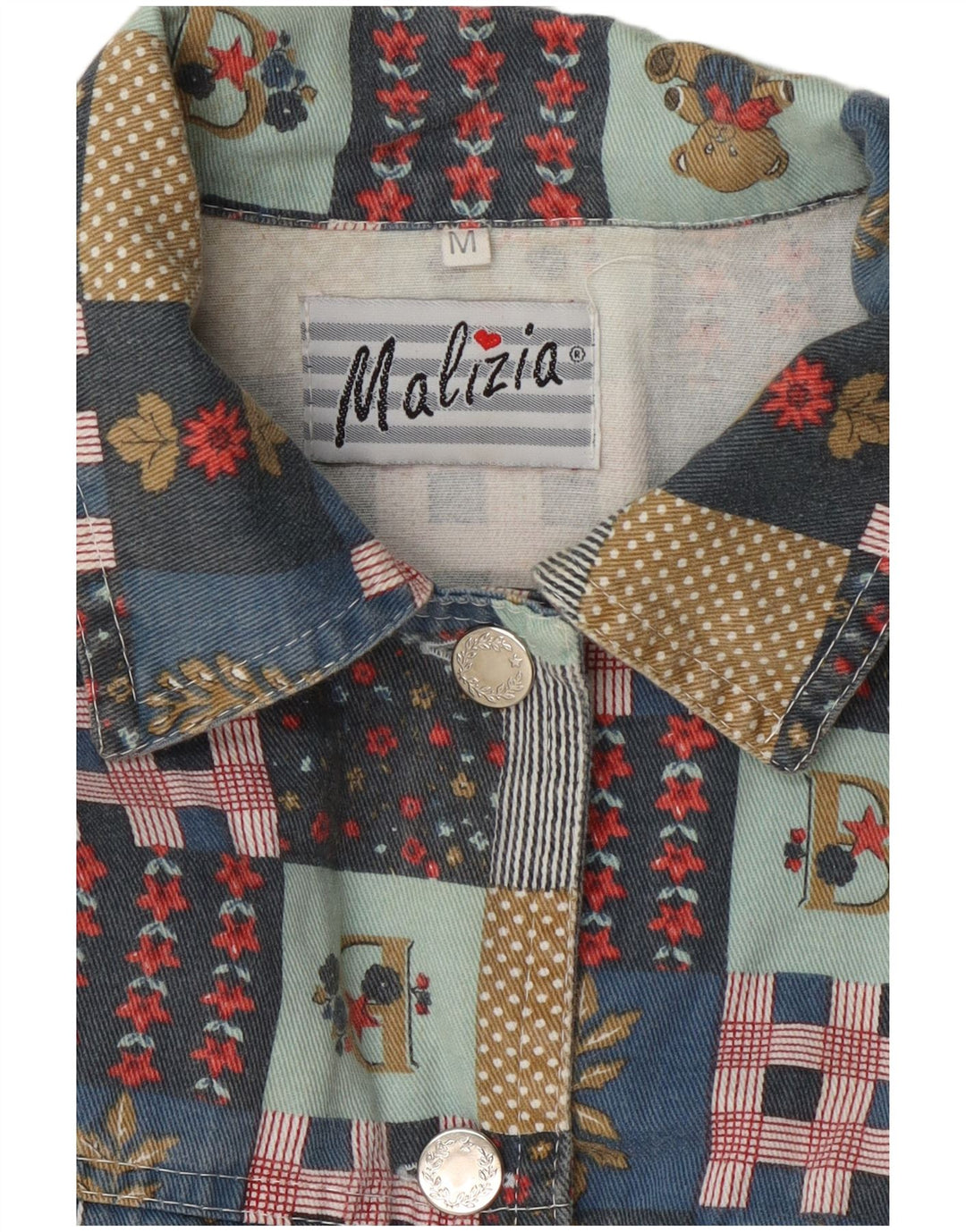 Vintage Womens Crop Bomber Jacket UK 14 Medium Multicoloured Patchwork