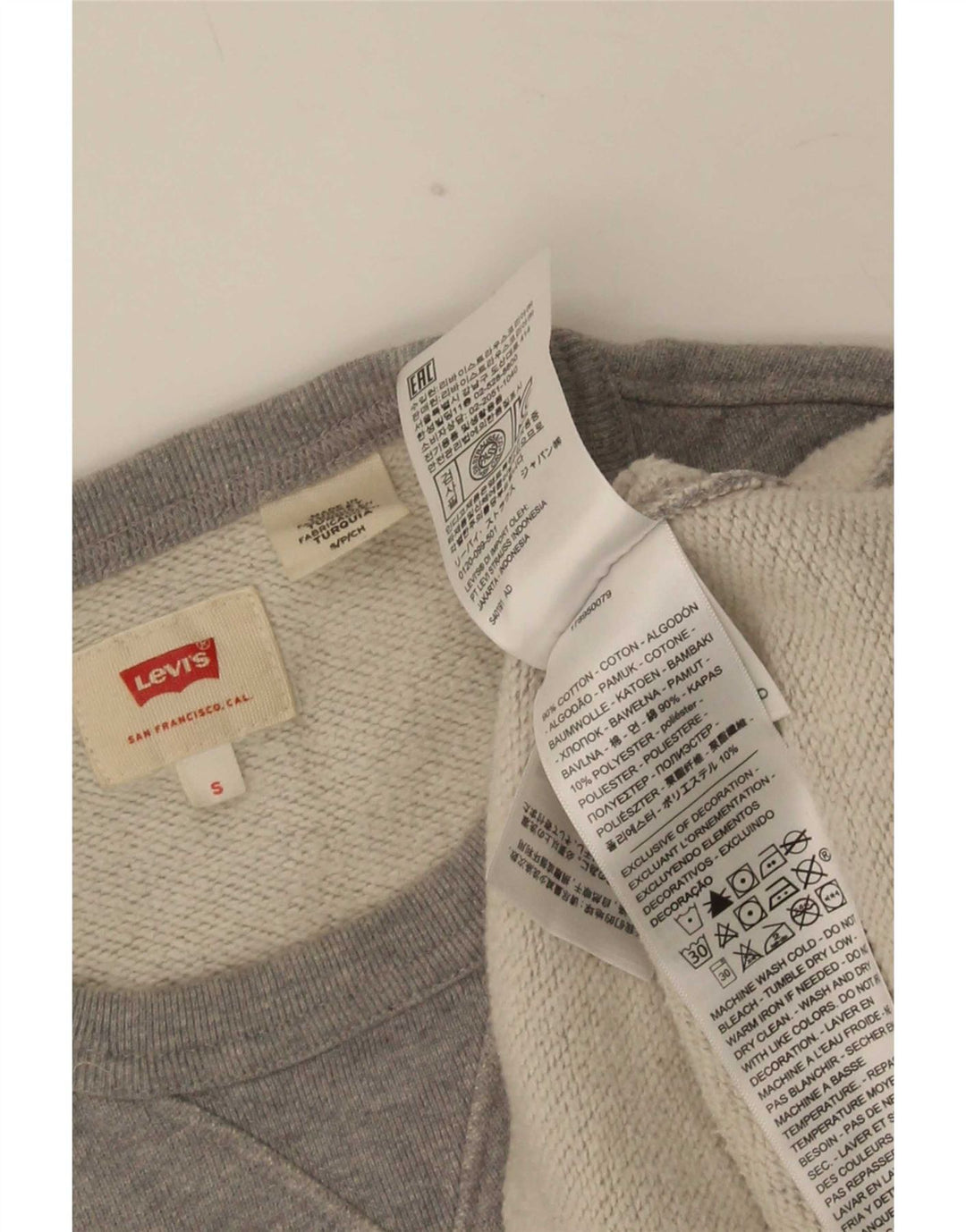 Levi's Mens Graphic Sweatshirt Jumper Small Grey Cotton