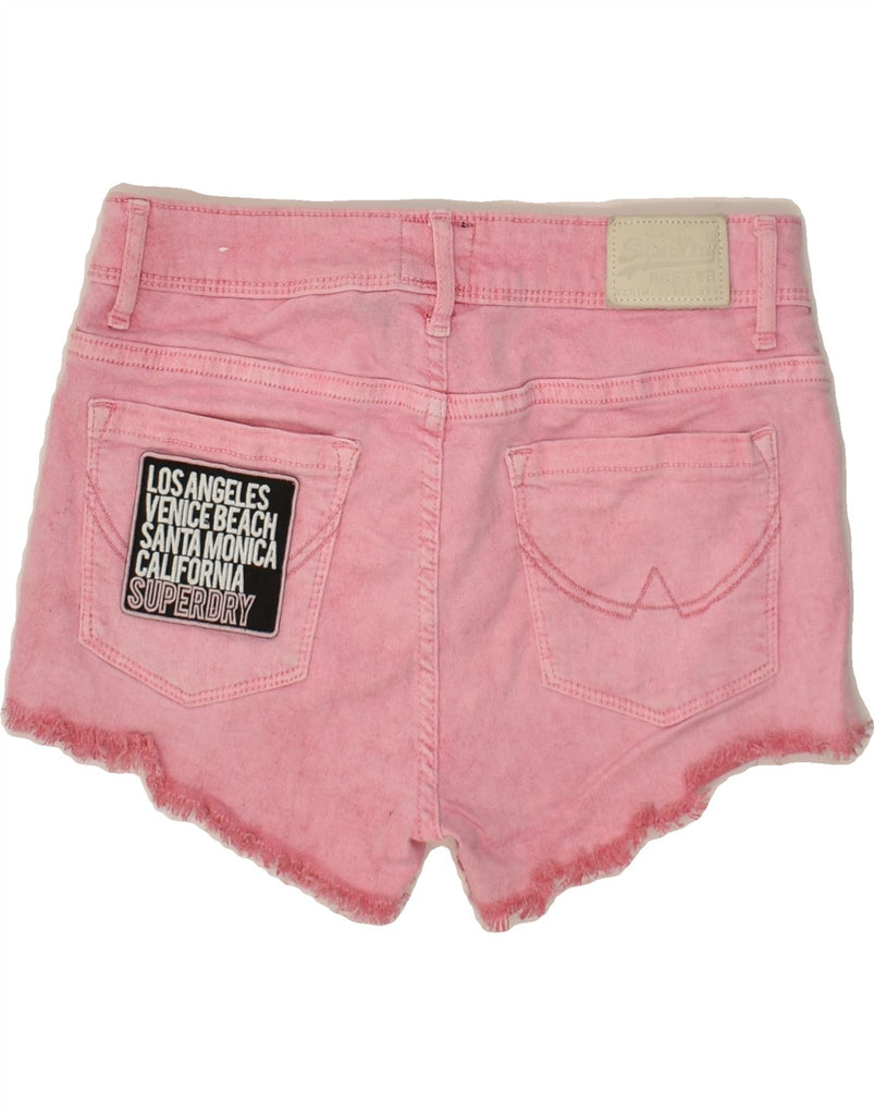 SUPERDRY Womens Graphic Denim Shorts W26 Small  Pink Cotton | Vintage Superdry | Thrift | Second-Hand Superdry | Used Clothing | Messina Hembry 