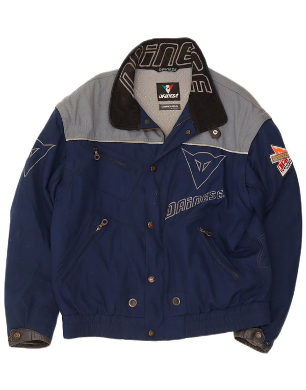 Dainese Mens Graphic Racer Jacket Size 54 Large Navy Blue Colourblock