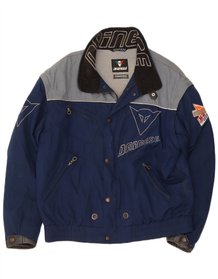 Dainese Mens Graphic Racer Jacket Size 54 Large Navy Blue Colourblock