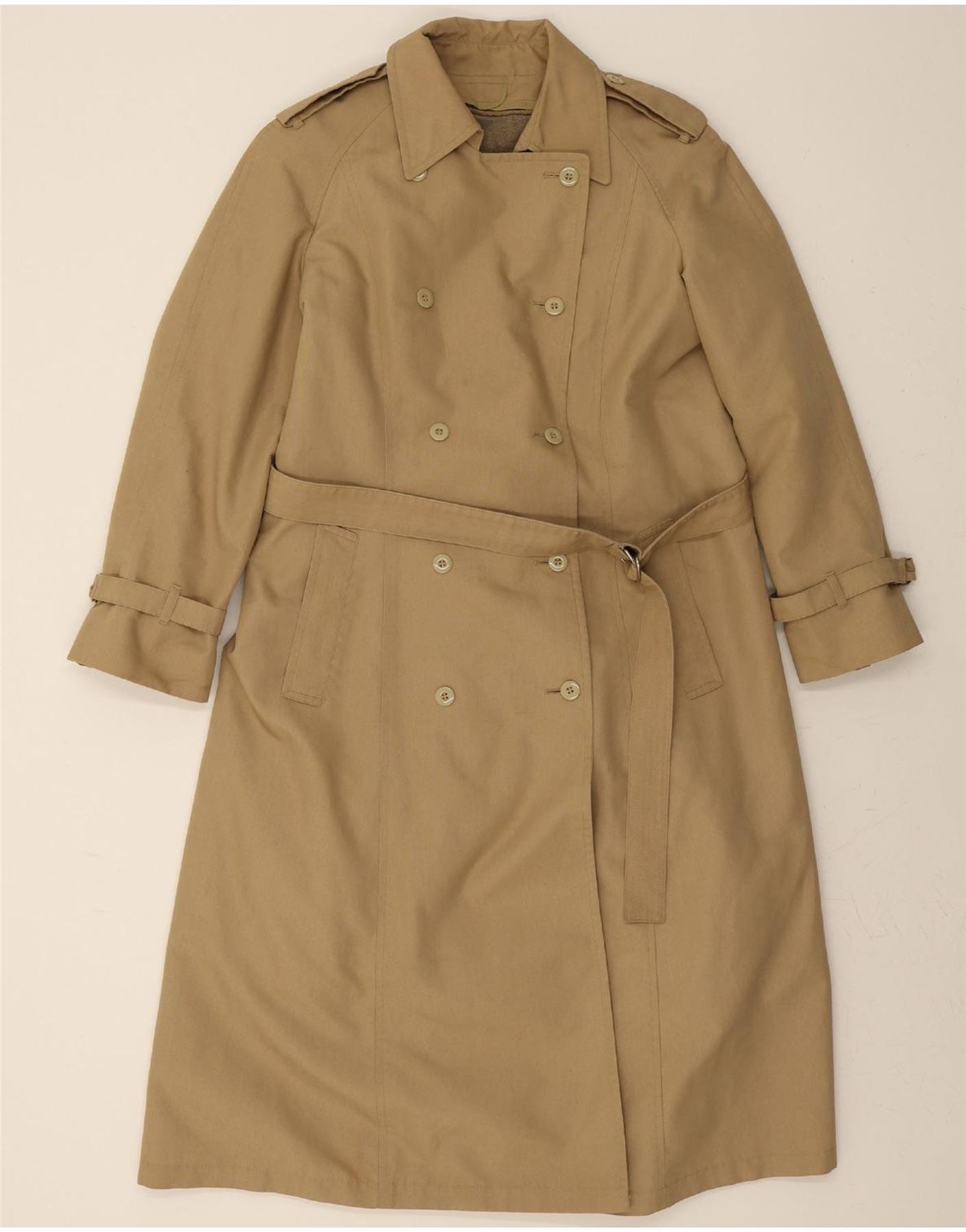 LONDON FOG Womens Trench Coat US 12 Large Beige Polyester