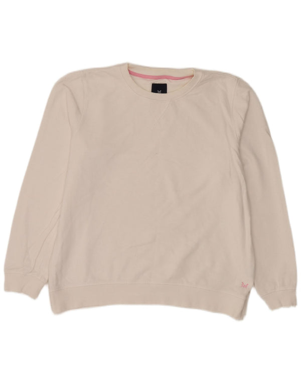 Crew Clothing Womens Sweatshirt Jumper UK 16 Large White Cotton