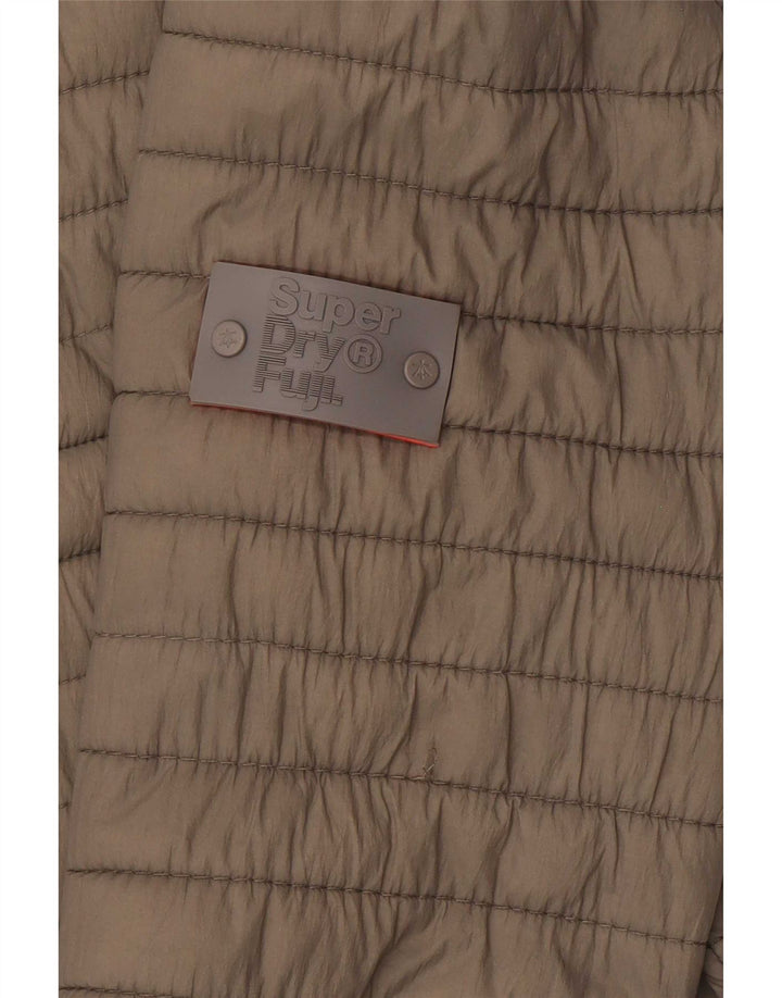 Superdry Womens Padded Jacket UK 6 XS Khaki Nylon