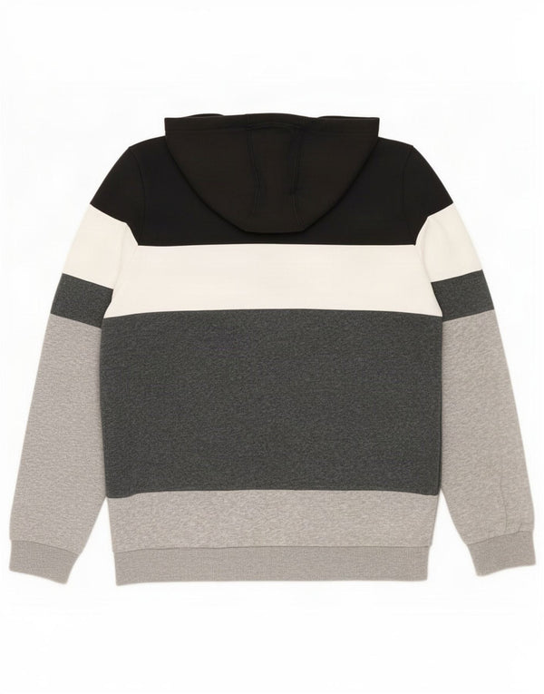 Adidas Boys Graphic Hoodie Jumper 15-16 Years Black Colourblock Cotton