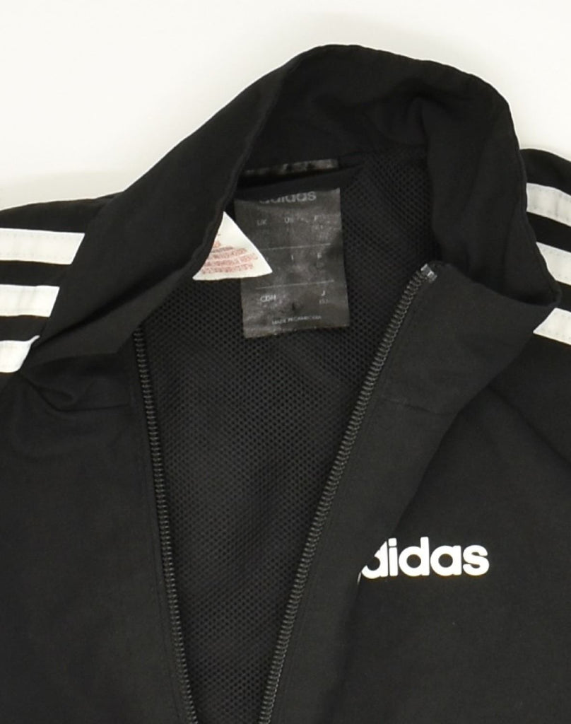 ADIDAS Boys Tracksuit Top Jacket 7-8 Years Black Polyester | Vintage Adidas | Thrift | Second-Hand Adidas | Used Clothing | Messina Hembry 