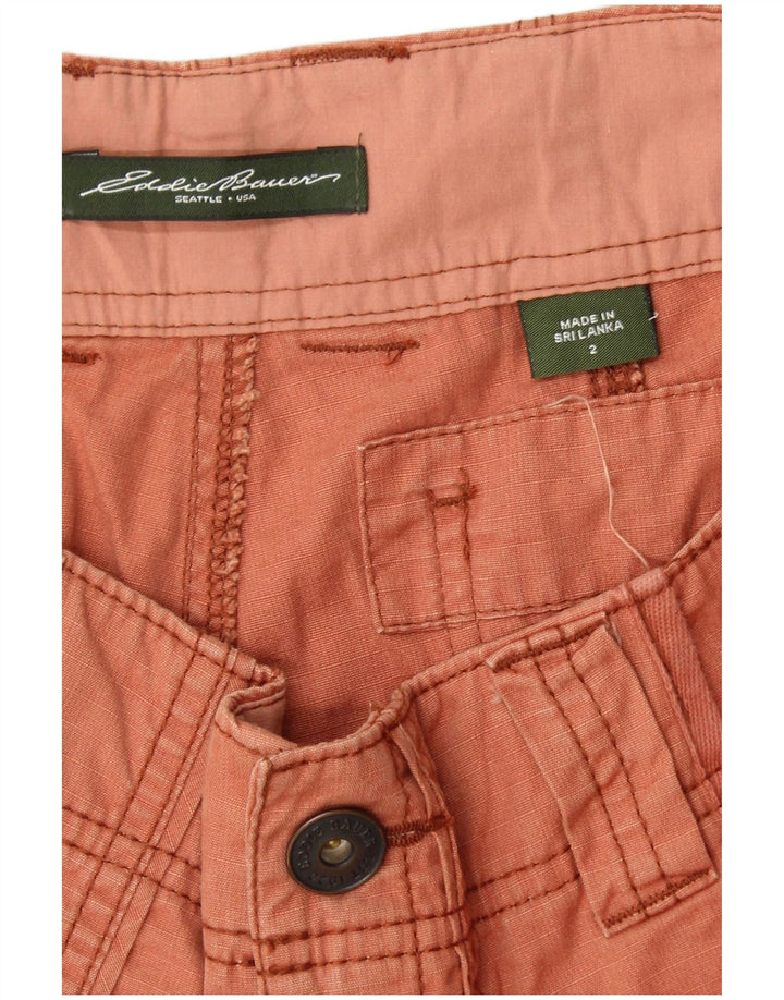 EDDIE BAUER Womens Cargo Shorts US 2 XS W28  Orange Cotton