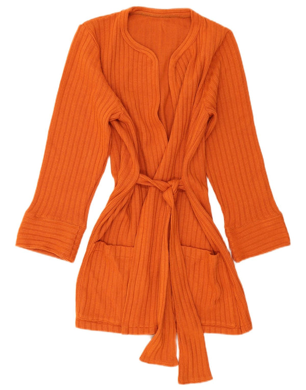 Vintage Womens Longline Cardigan Sweater UK 8 Small Orange