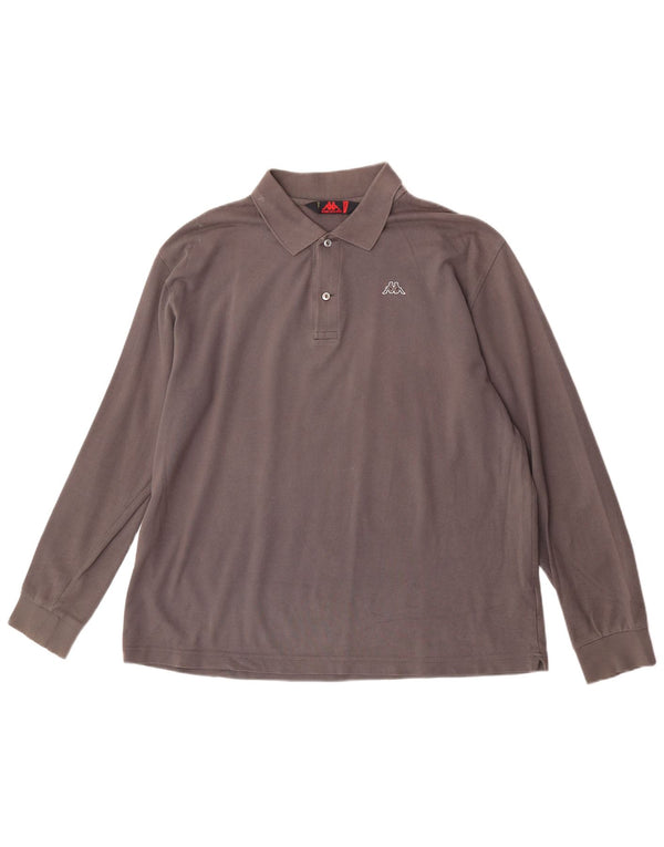 Kappa Mens Long Sleeve Polo Shirt XL Grey Cotton