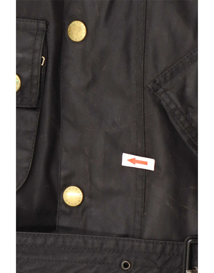 Barbour Mens Waxed Cotton Jacket UK 42 XL Black