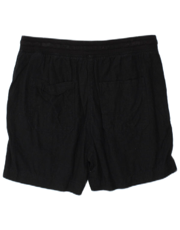 Marks & Spencer Womens Chino Shorts UK 10 Small W32 Black Linen