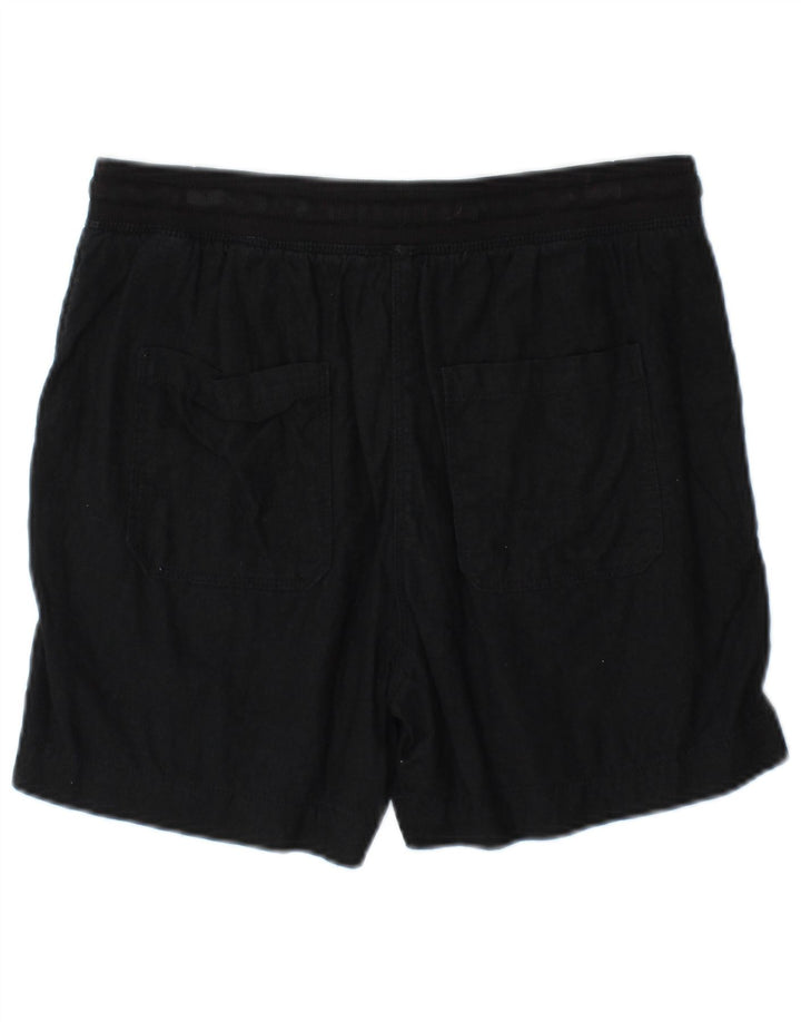Marks & Spencer Womens Chino Shorts UK 10 Small W32 Black Linen