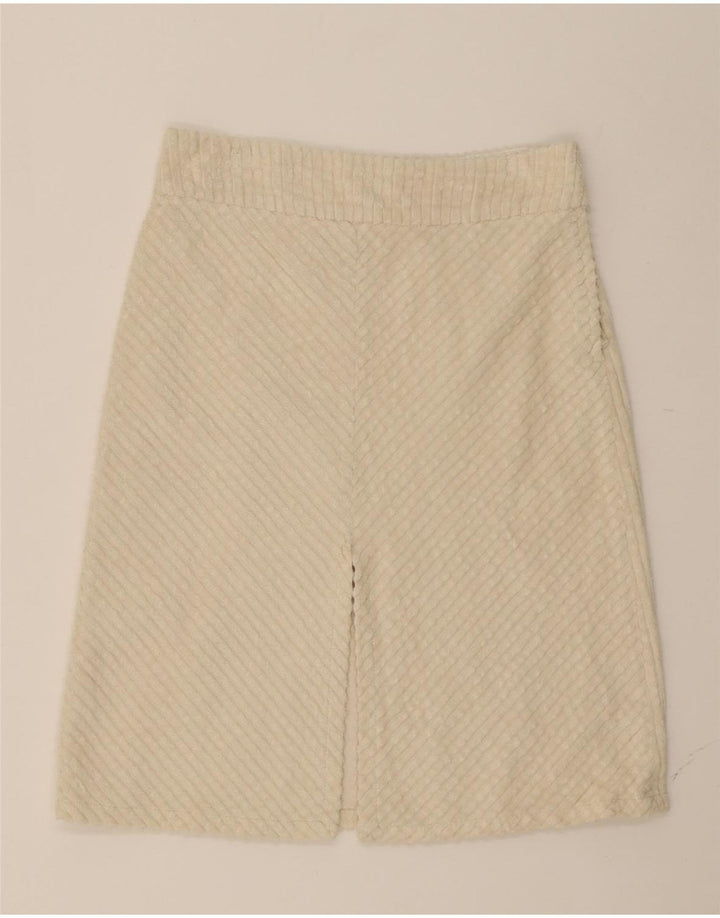 GIANFRANCO FERRE Womens Corduroy Skirt W28 Medium Off White Vintage Gianfranco Ferre and Second-Hand Gianfranco Ferre from Messina Hembry 