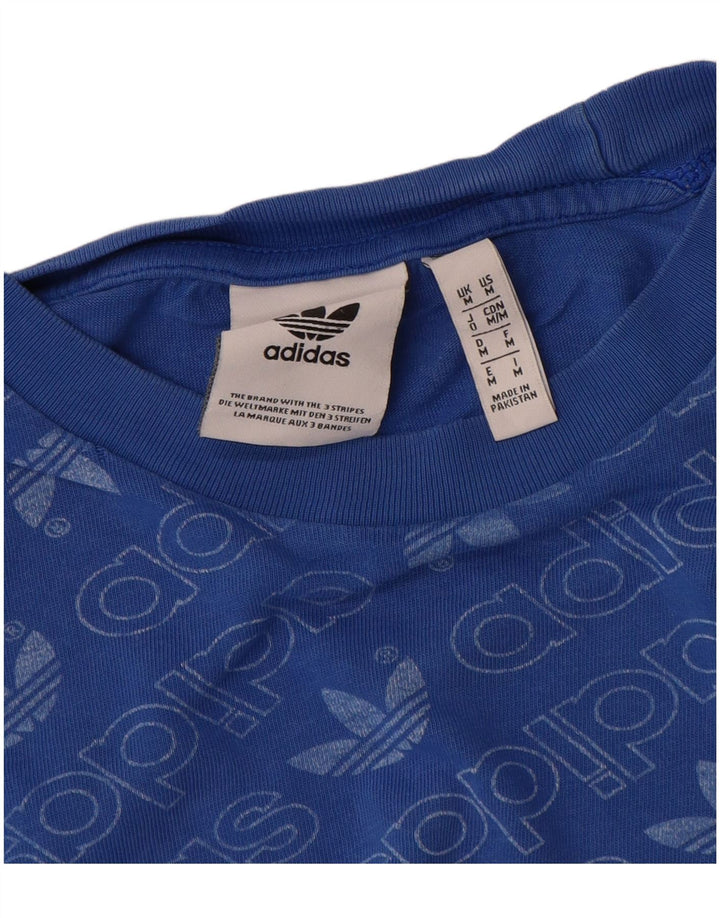 Adidas Mens Graphic T-Shirt Top Medium Blue Cotton