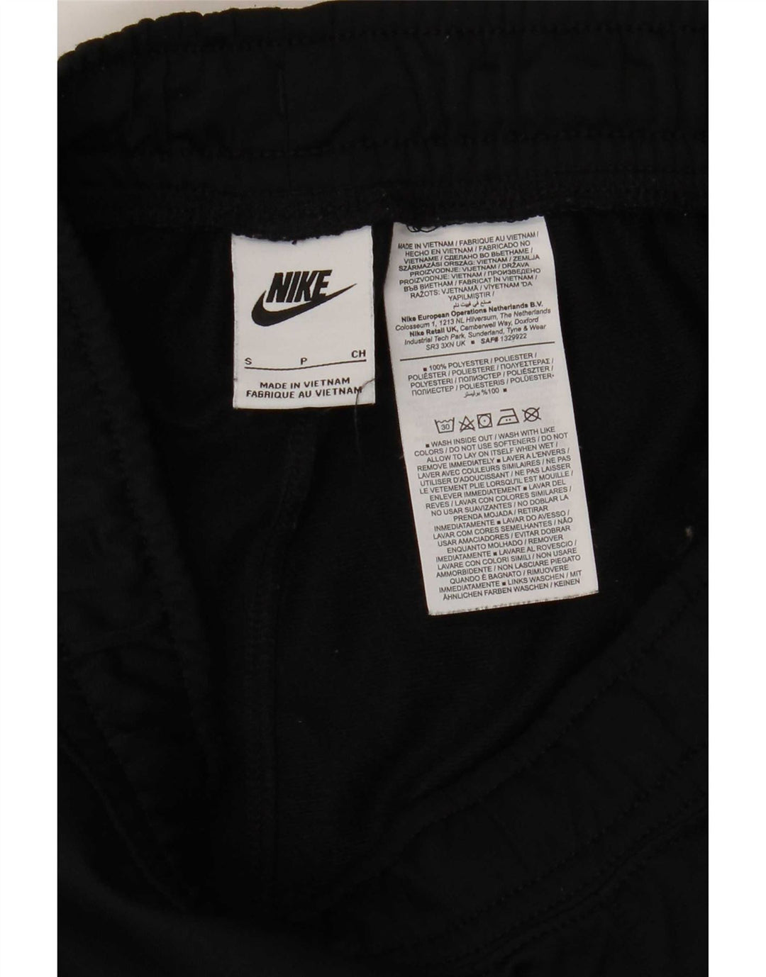 Nike Mens Tracksuit Trousers Joggers Small Black Polyester