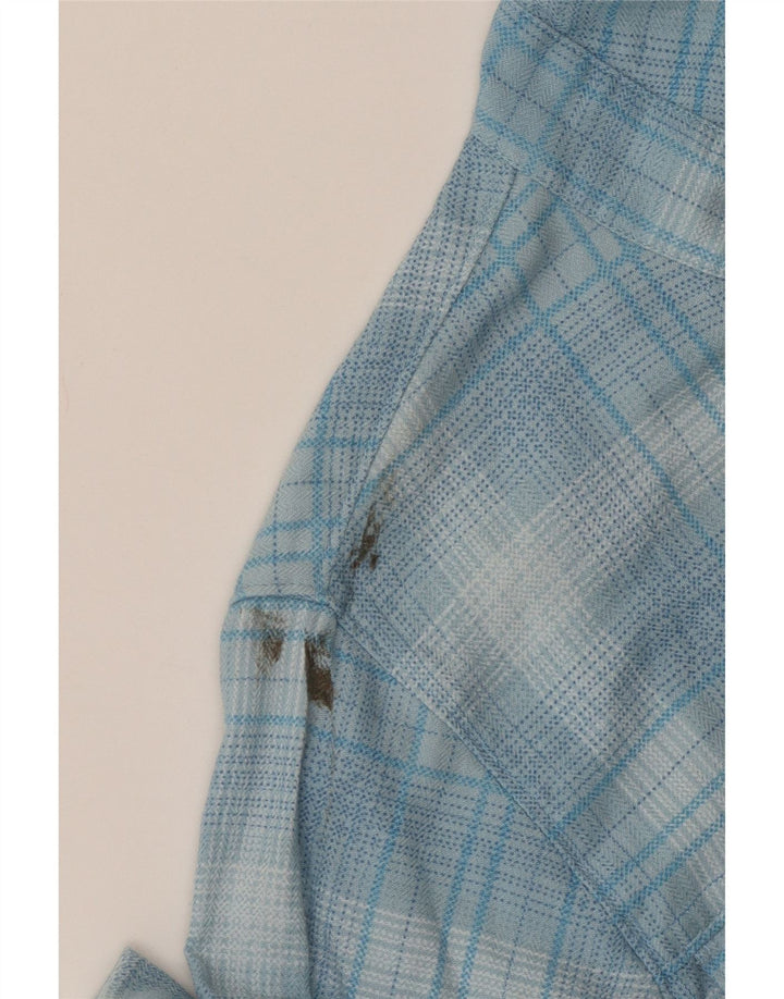 Nike Mens Hooded Flannel Shirt Small Blue Check Cotton