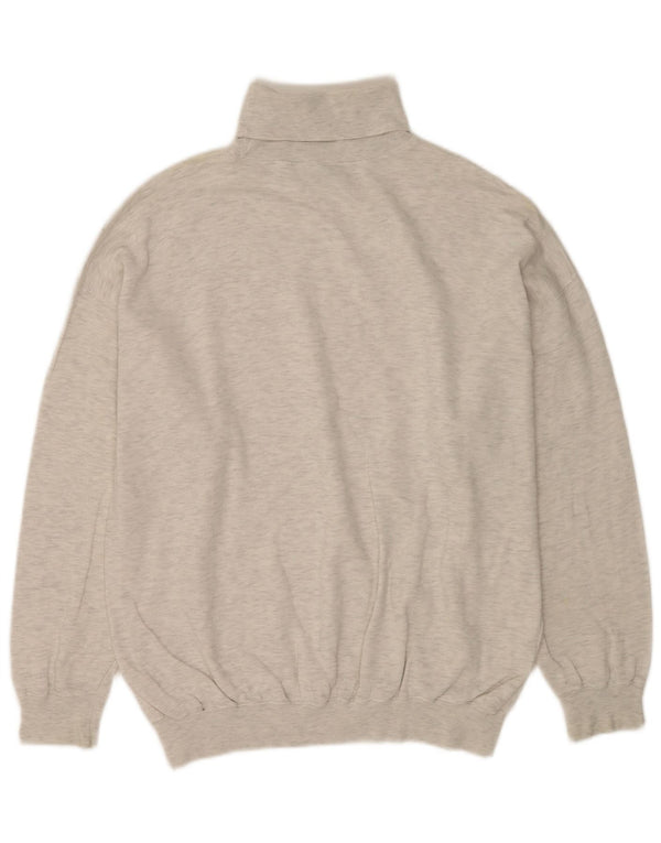 C & A Mens Roll Neck Jumper Sweater Large Grey Flecked Cotton