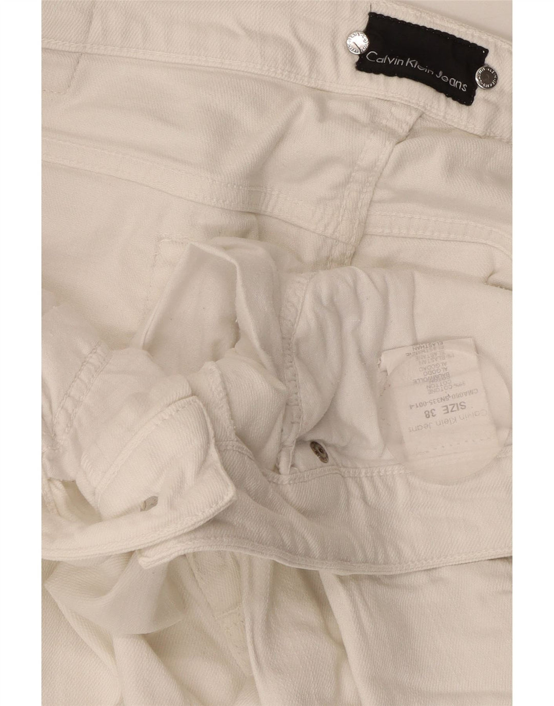 Calvin Klein Mens Straight Jeans  W38 L30 White Cotton
