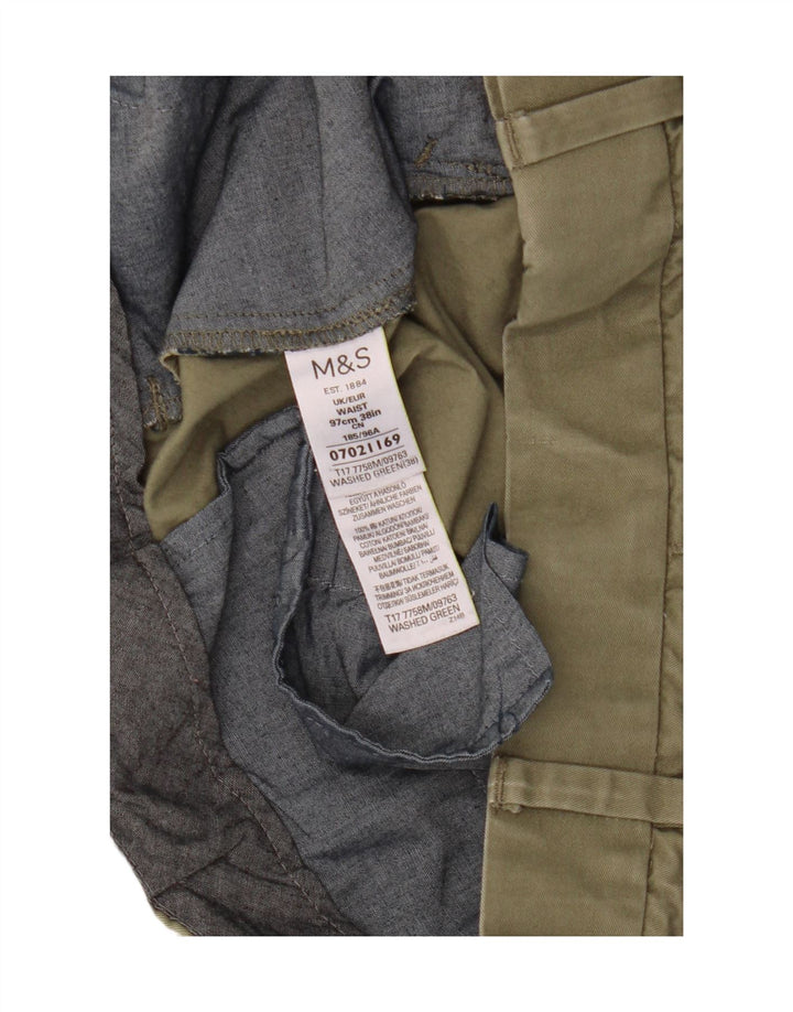 Marks & Spencer Mens Chino Shorts W38 XL Green Cotton