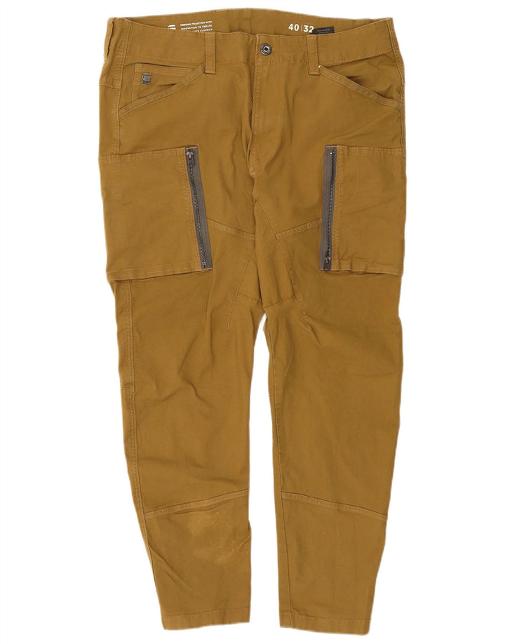 G-STAR Mens Tapered Cargo Trousers W40 L28 Yellow Cotton