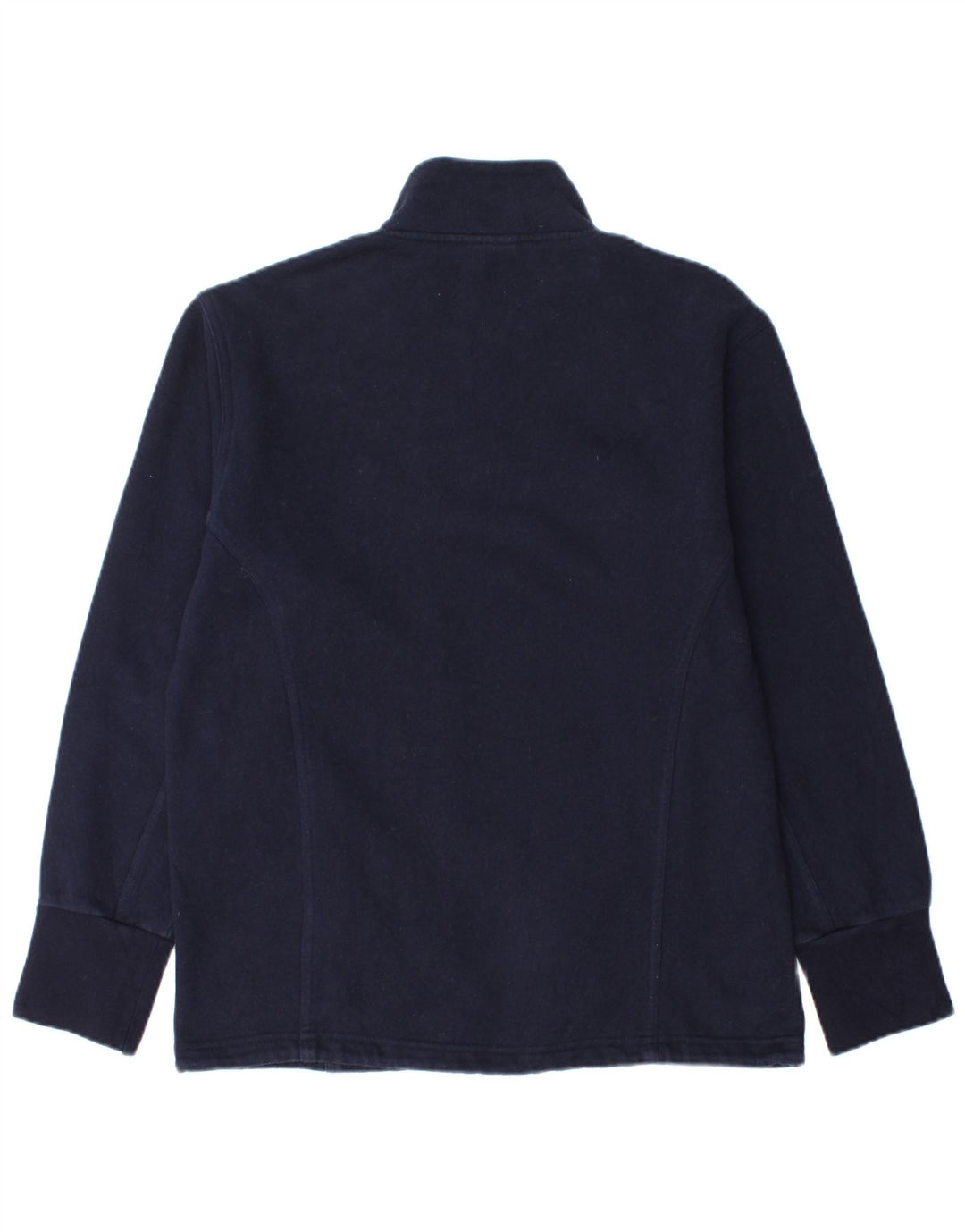 Reebok Womens Zip Neck Sweatshirt Jumper UK 12 Medium Navy Blue Cotton