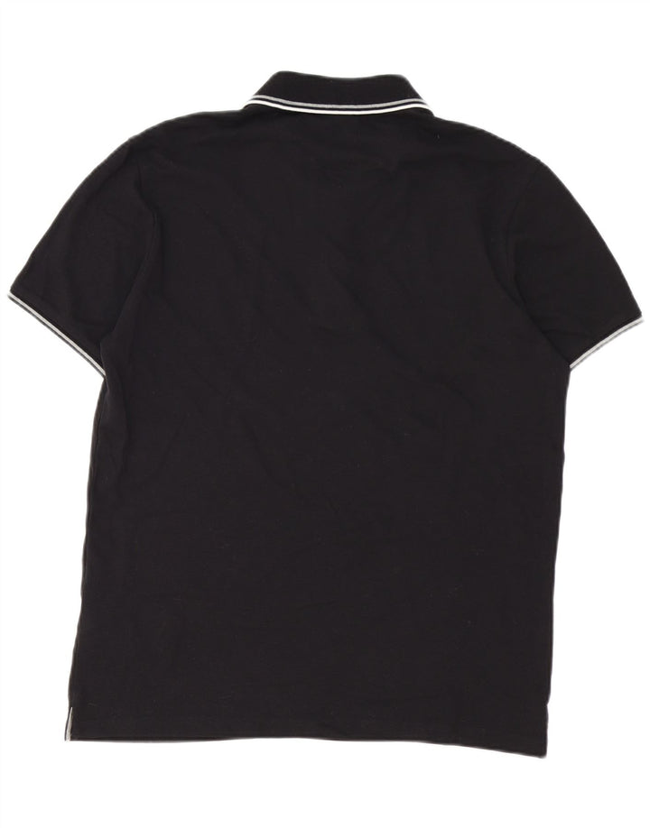 CHAMPION Mens Polo Shirt Small Black Cotton