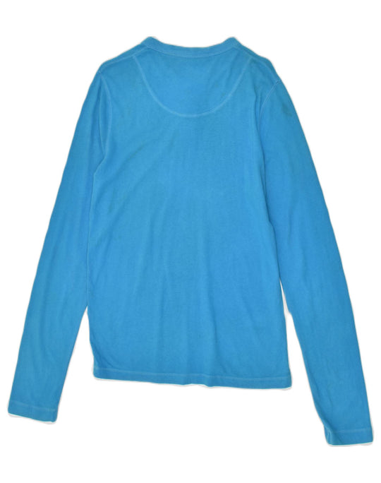 HOLLISTER Mens Henley Top Long Sleeve Medium Blue, Vintage & Second-Hand  Clothing Online