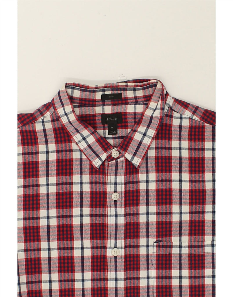 J. CREW Mens Slim Shirt XL Red Check Cotton | Vintage J. Crew | Thrift | Second-Hand J. Crew | Used Clothing | Messina Hembry 