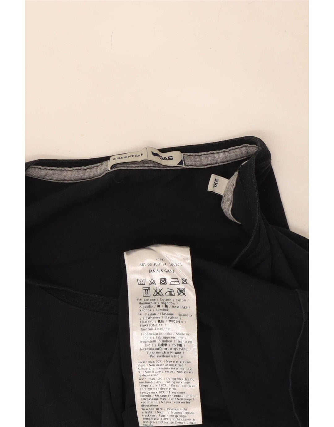 Gas Mens Top Long Sleeve 2XL Navy Blue Cotton