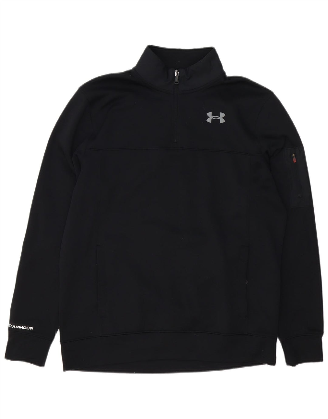 Under Armour Mens Zip Neck Loose Fit Sweatshirt Jumper Medium Black