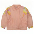 Lavon Womens Abstract Pattern Tracksuit Top Jacket UK 16 Large Pink 80s