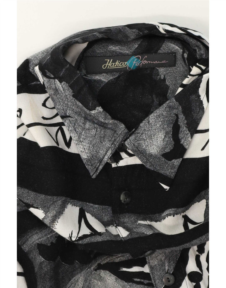 Hatico Performance Mens Short Sleeve Shirt Medium Black Floral