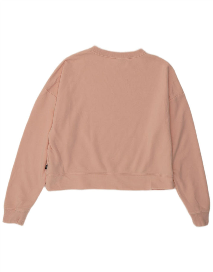 PUMA Womens Oversized Crop Sweatshirt Jumper UK 10 Small Pink Cotton