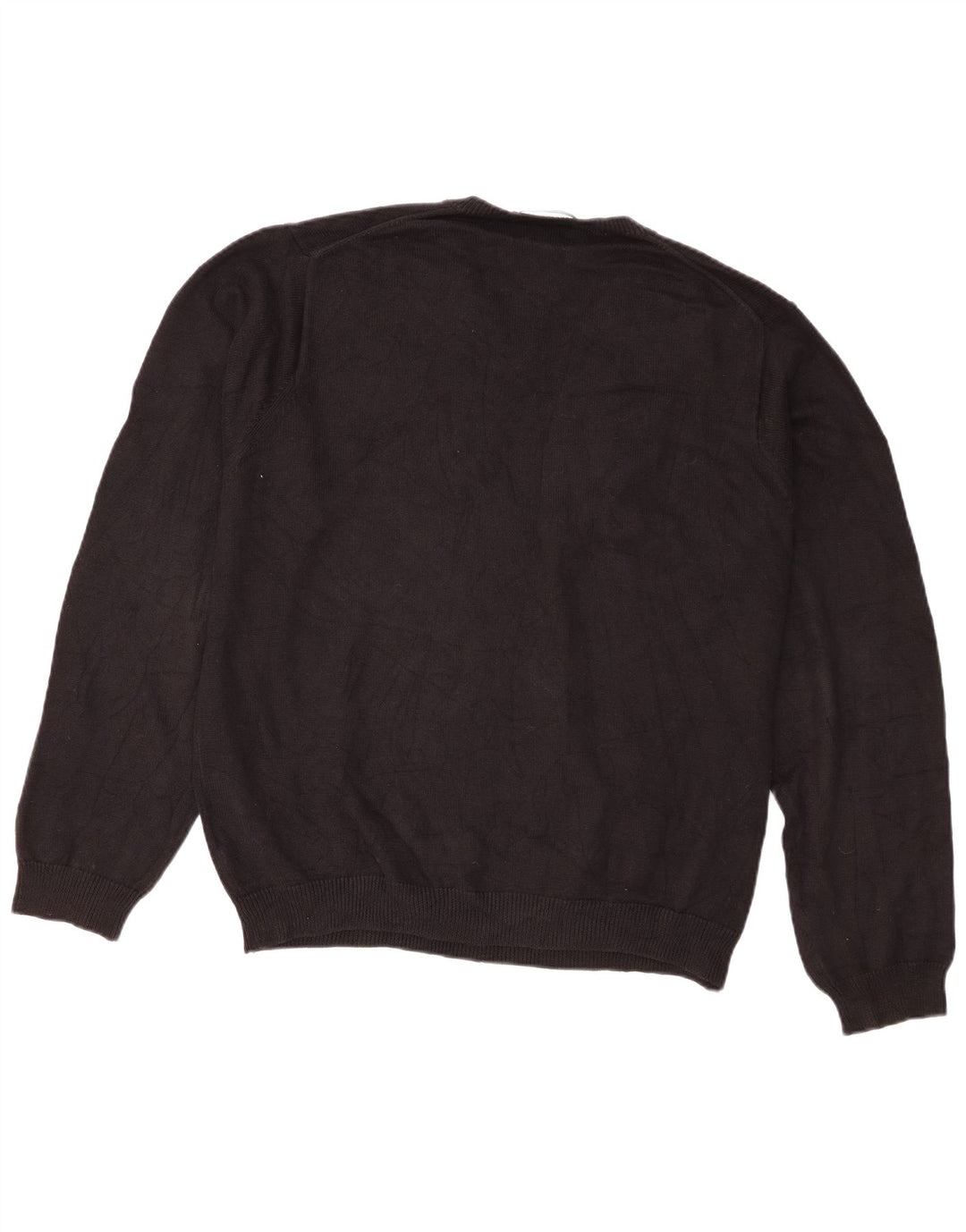 Eddie Bauer Mens Regular Fit V-Neck Jumper Sweater XL Black Cotton