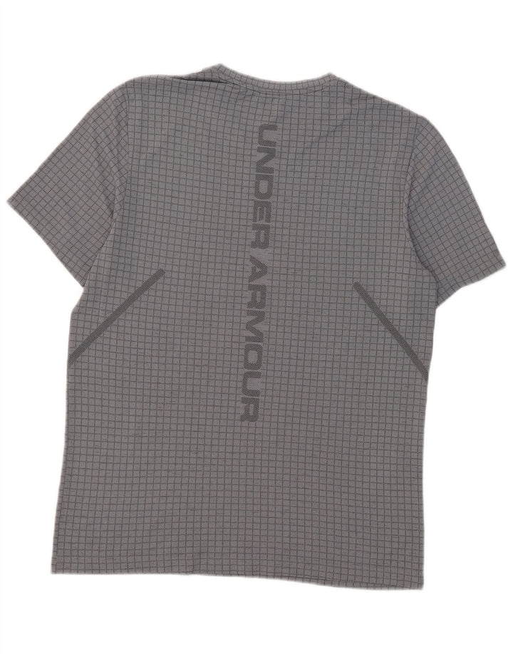 Under Armour Mens T-Shirt Top Large Grey Check