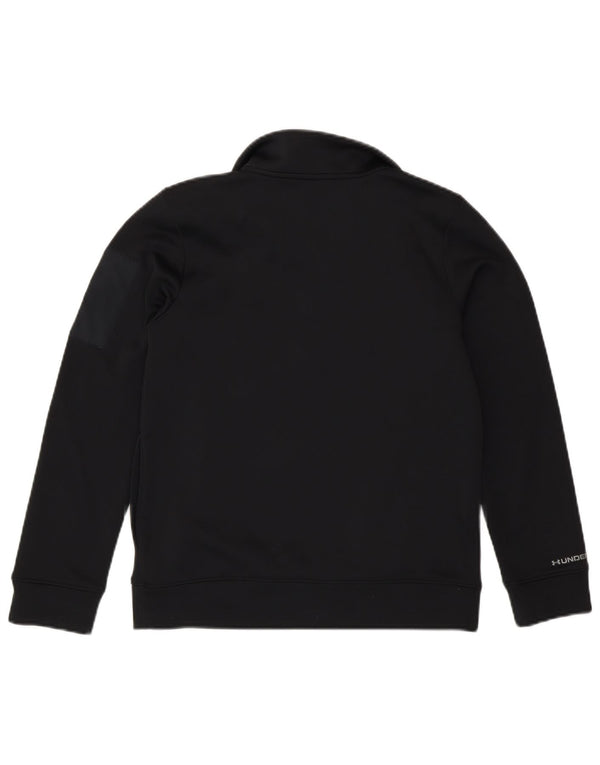 Under Armour Boys Zip Neck Sweatshirt Jumper 9-10 Years Medium Black