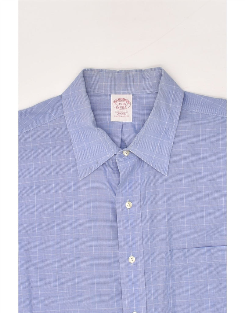 BROOKS BROTHERS Mens Traditional Fit Shirt Size 17 1/2  XL Blue Check | Vintage Brooks Brothers | Thrift | Second-Hand Brooks Brothers | Used Clothing | Messina Hembry 