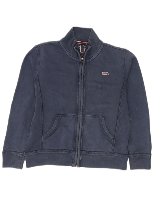 Napapijri Boys Tracksuit Top Jacket 11-12 Years Navy Blue Cotton