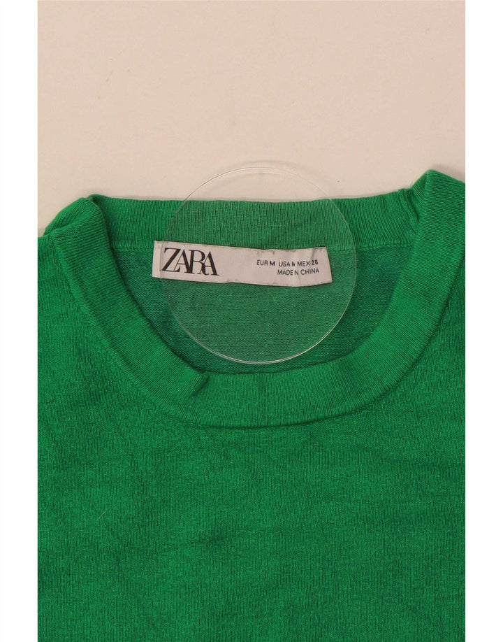 Zara Womens Blouse Top UK 12 Medium Green