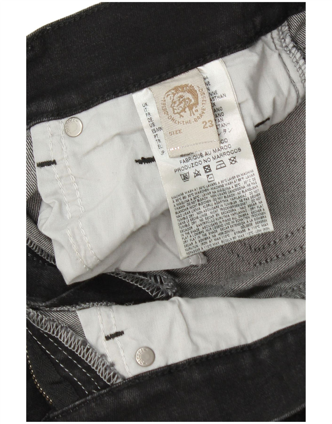 DIESEL Womens Grupee Skinny Jeans W23 L28 Black Cotton