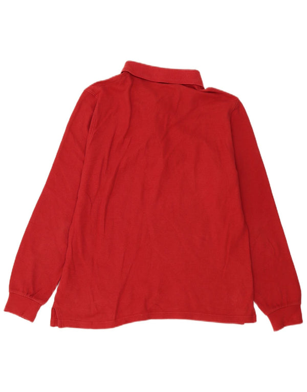Marlboro Classics Mens Long Sleeve Polo Shirt Medium Red Cotton