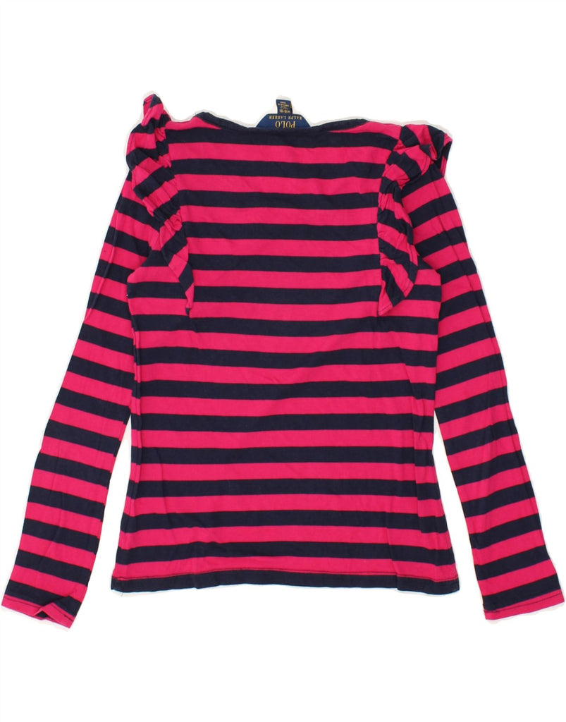 POLO RALPH LAUREN Girls Top Long Sleeve 8-9 Years Medium Pink Striped | Vintage Polo Ralph Lauren | Thrift | Second-Hand Polo Ralph Lauren | Used Clothing | Messina Hembry 