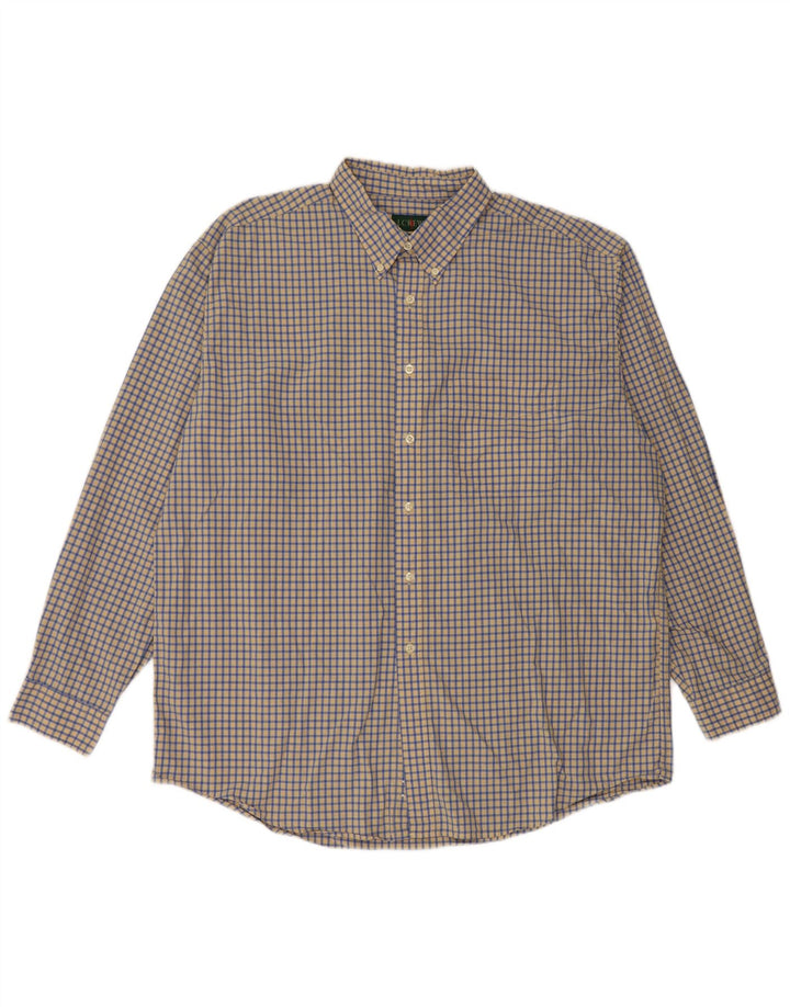 J. CREW Mens Shirt XL Yellow Check Cotton