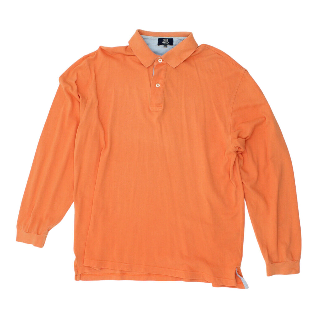 Boggi Mens Orange Long Sleeve Polo Shirt | Vintage High End Designer Casual VTG | Vintage Messina Hembry | Thrift | Second-Hand Messina Hembry | Used Clothing | Messina Hembry 