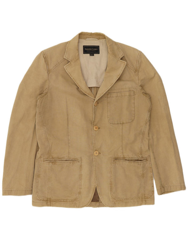 Marlboro Classics Mens 3 Button Blazer Jacket EU 50 Large Beige
