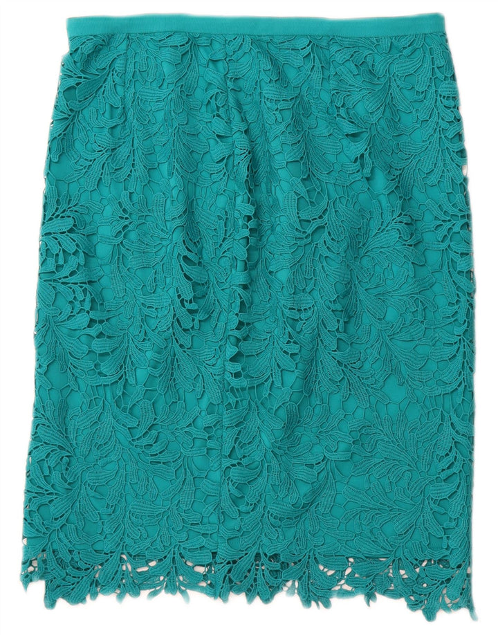 JACQUES VERT Womens Petite Straight Skirt UK 12 Medium W30  Turquoise
