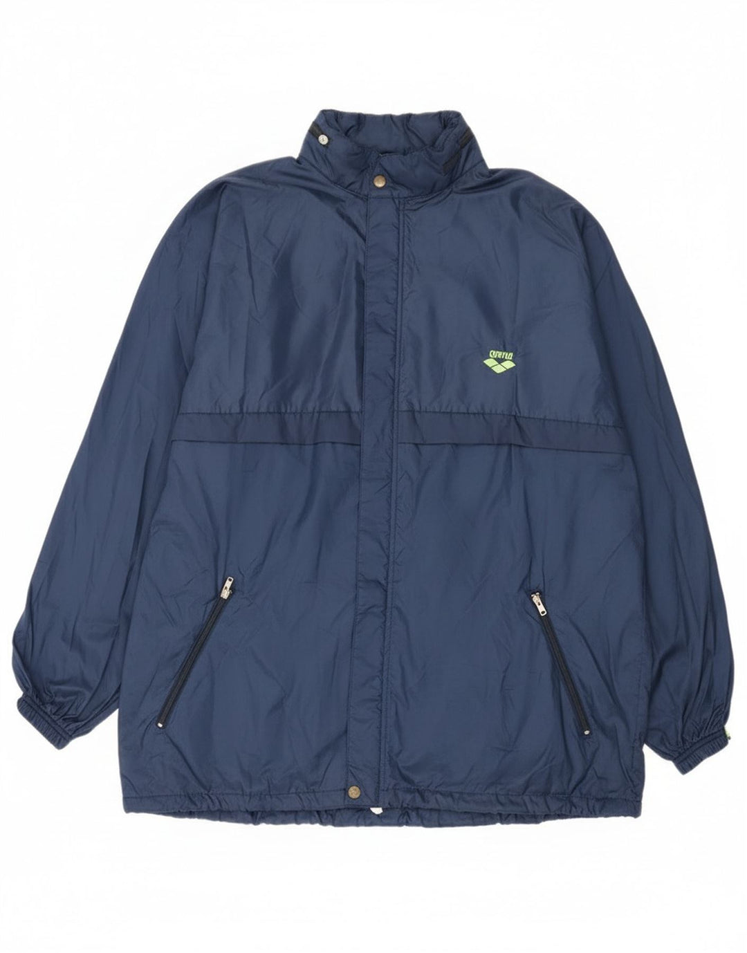 Arena Mens Hooded Rain Jacket UK 42 XL Navy Blue Polyamide